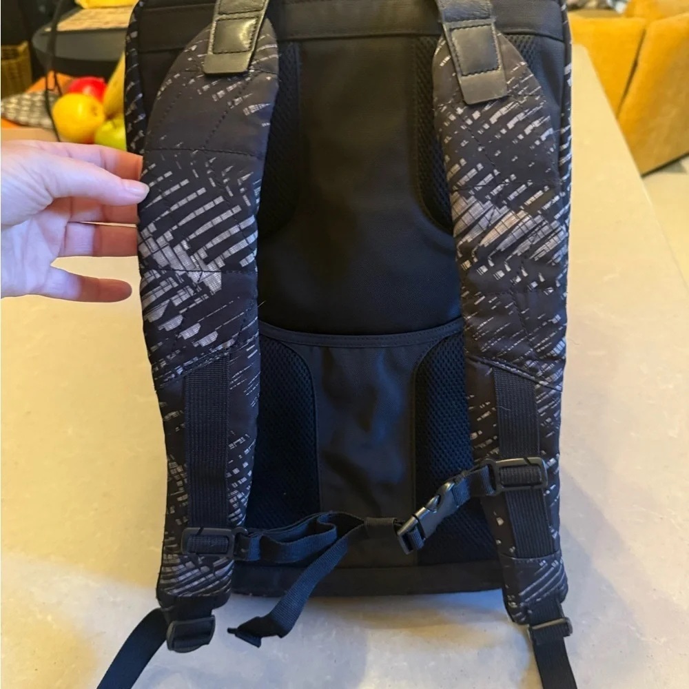 Tumi Black and Gray Patterned Duffel Backpack